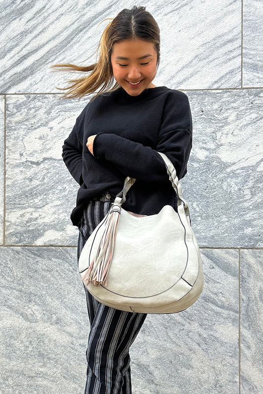 Eloise Large Tassel Hobo w/ Braided Handle